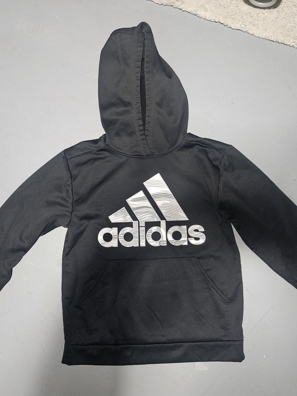 adidas Black Hoodie with White Logo for Kids